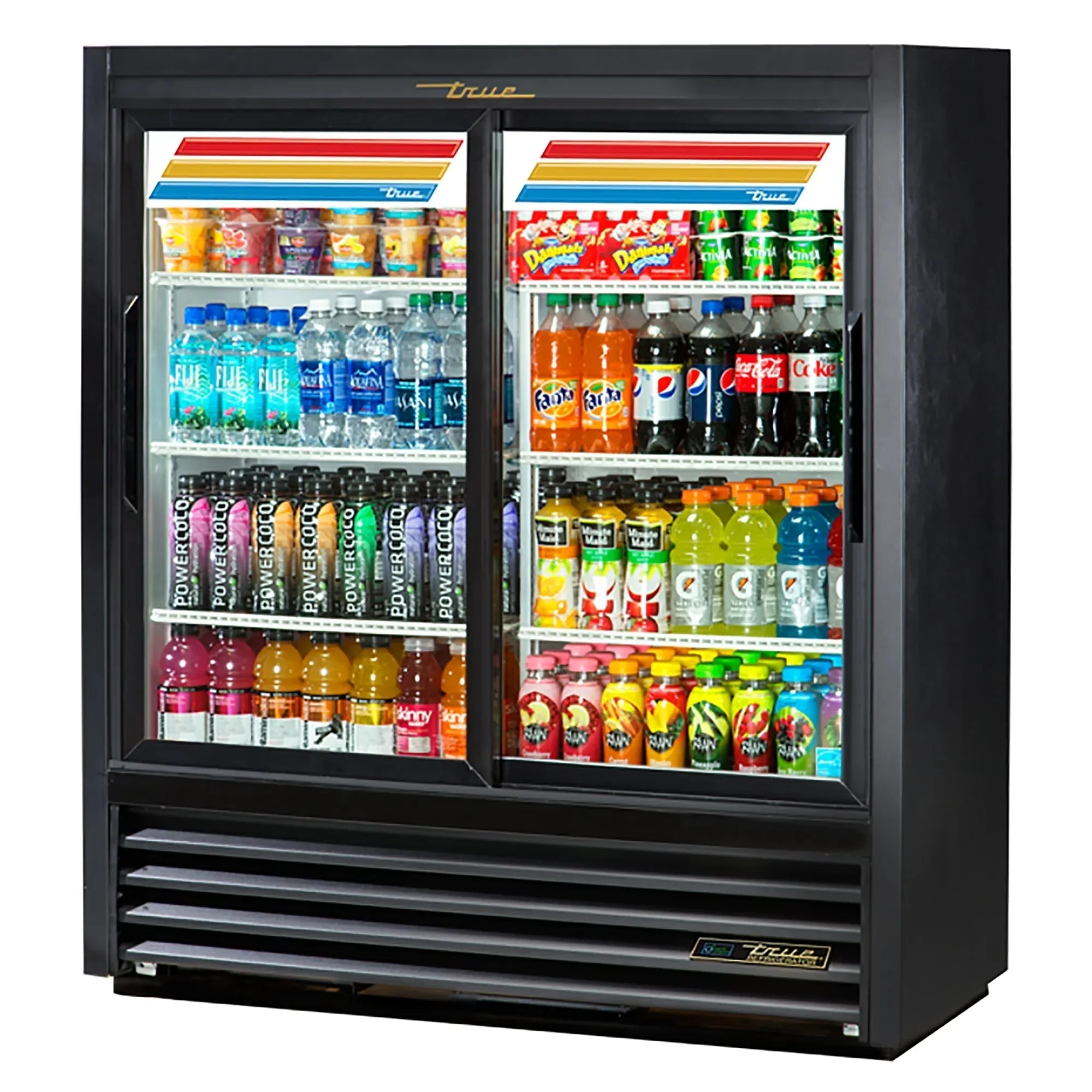 True GDM-41SL-54-HC-LD Double Sliding Door 47" Wide Shallow Glass Display Refrigerator