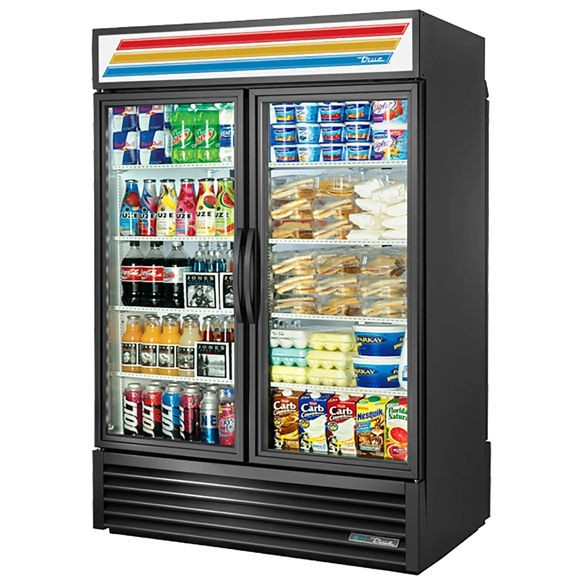 True GDM-49RL-HC~TSL01 Double Swing Door 54" Wide Display Refrigerator, Rear Load