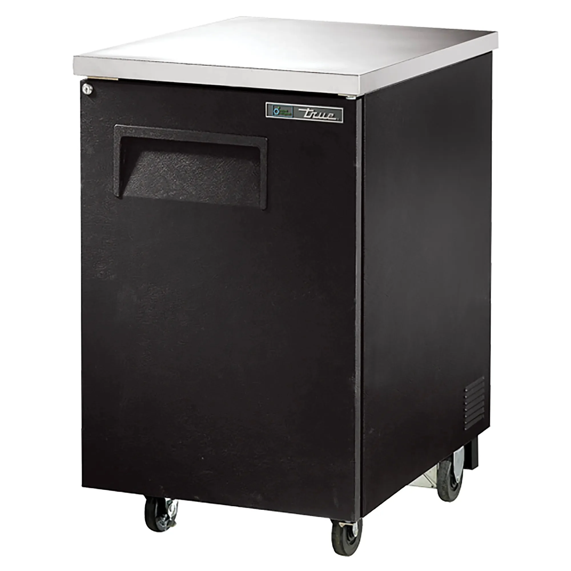 True TBB-1 Series 24" Single Door Back Bar Cooler - Black and Stainless Steel Finish