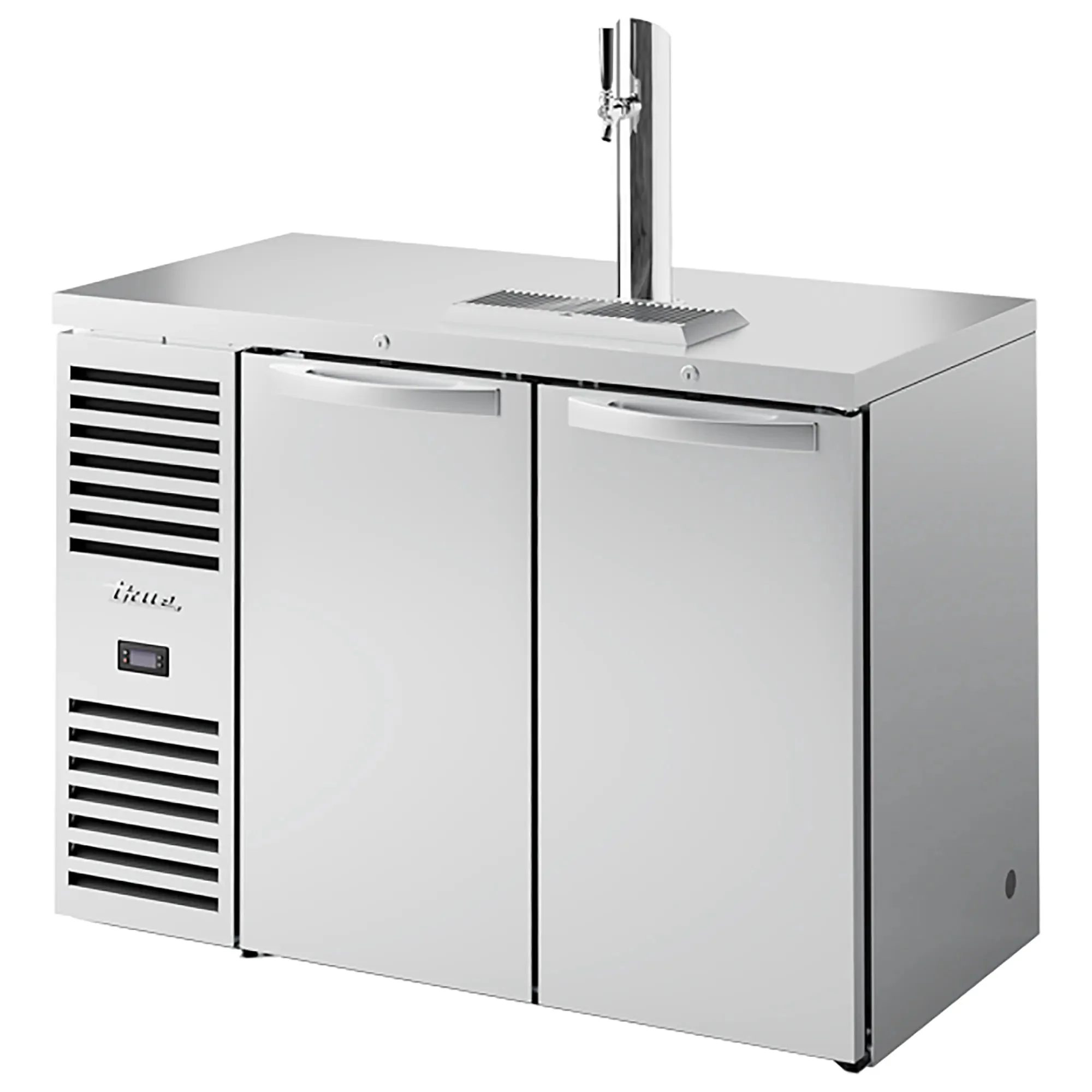 True TDR48-RISZ1-L Series Double Door 48" Wide Keg Beer Dispensing Cooler - Black or Stainless Steel Finish - Image 2