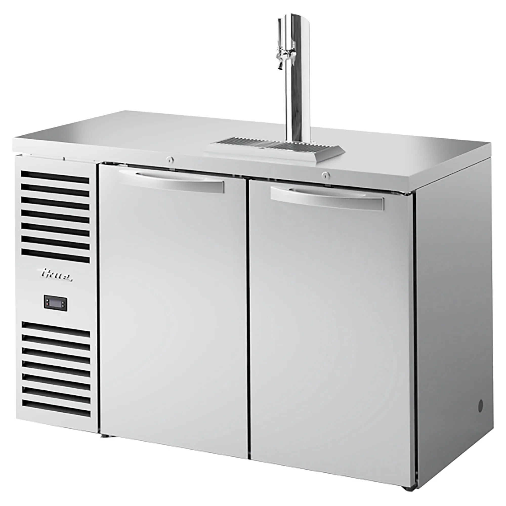 True TDR52-RISZ1-L Series Double Door 52" Wide Keg Beer Dispensing Cooler - Black or Stainless Steel Finish - Image 2