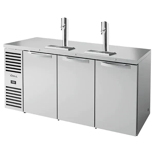 True TDR72-RISZ1-L Series Triple Door 72" Wide Keg Beer Dispensing Cooler - Black or Stainless Steel Finish - Image 2