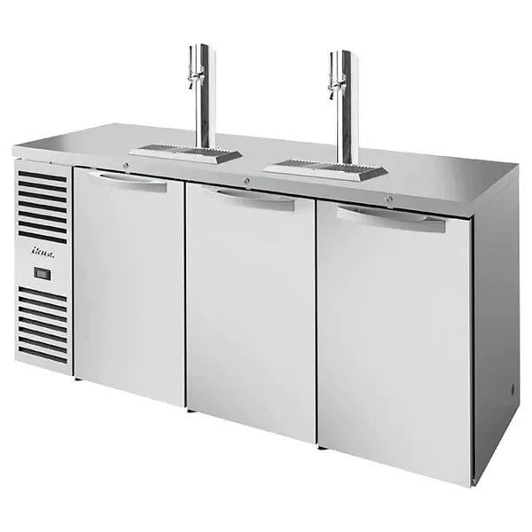 True TDR84-RISZ1-L Series Triple Door 84" Wide Keg Beer Dispensing Cooler - Black or Stainless Steel Finish - Image 2