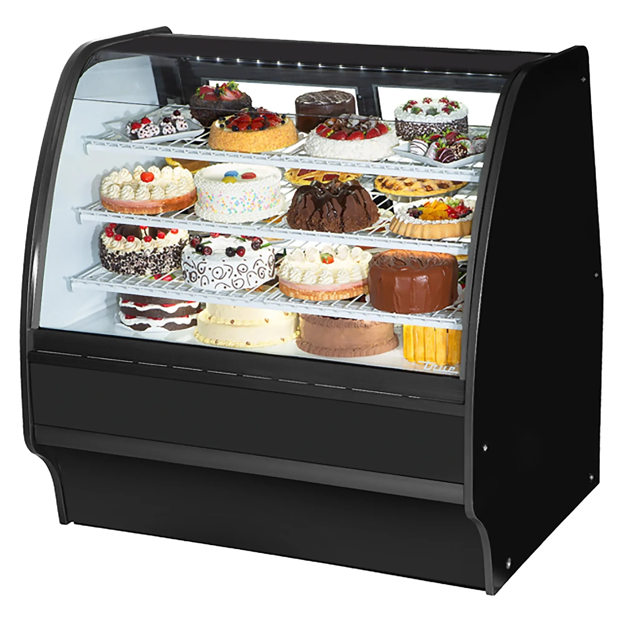 True TGM-R-48-SC/SC-B-W Curved Glass 48" Wide Refrigerated Pastry Display Case