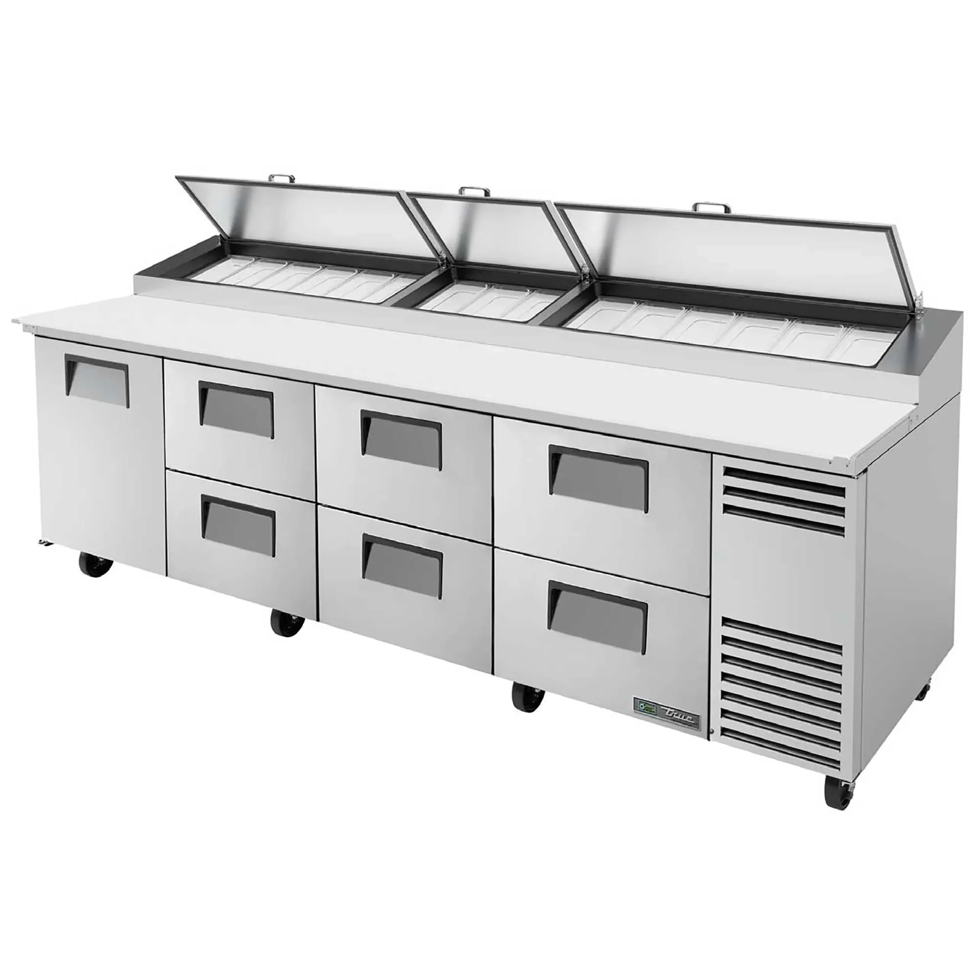 True TPP-AT-119-HC Four Door 119" Refrigerated Pizza Prep Table - Various Configurations - Image 4