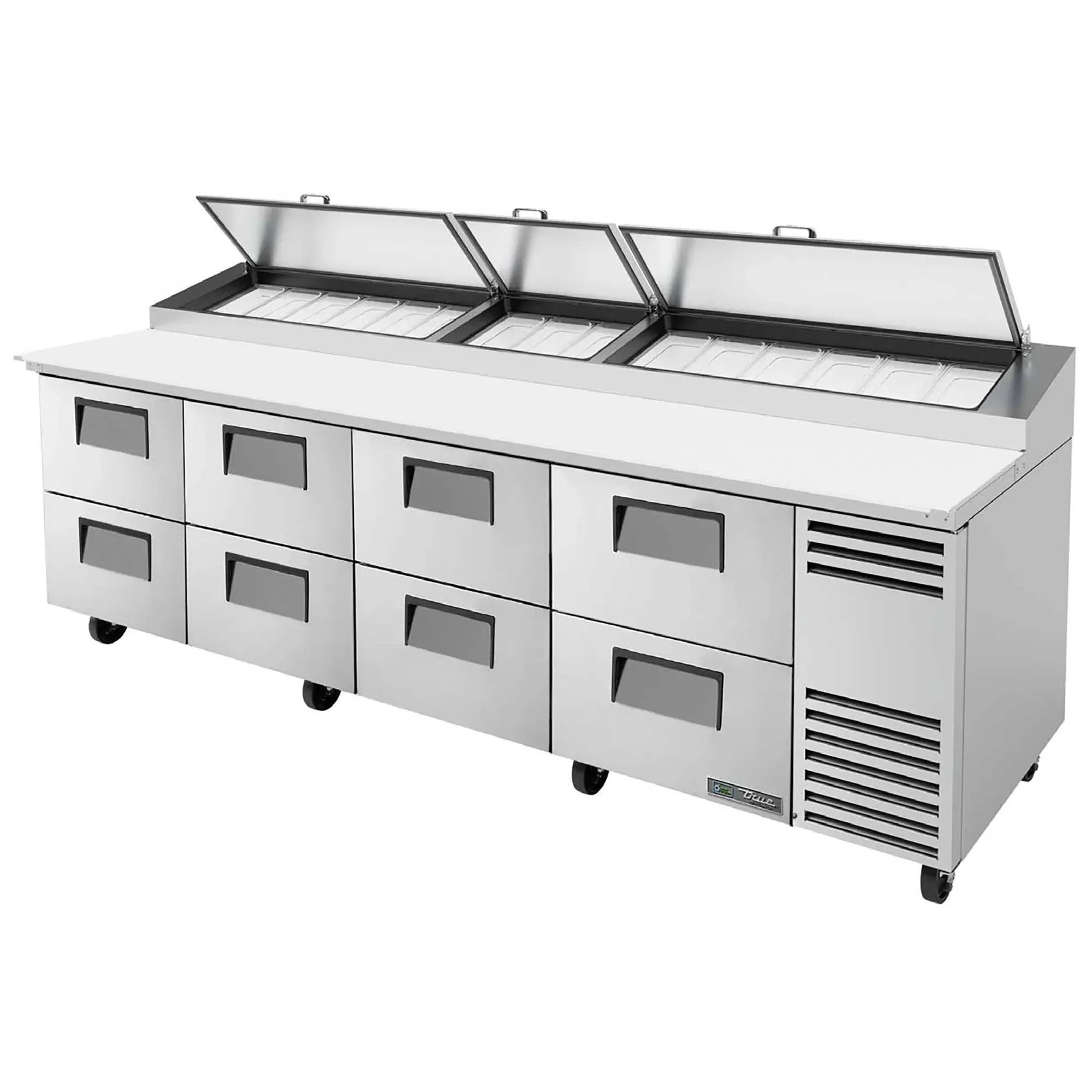 True TPP-AT-119-HC Four Door 119" Refrigerated Pizza Prep Table - Various Configurations - Image 5
