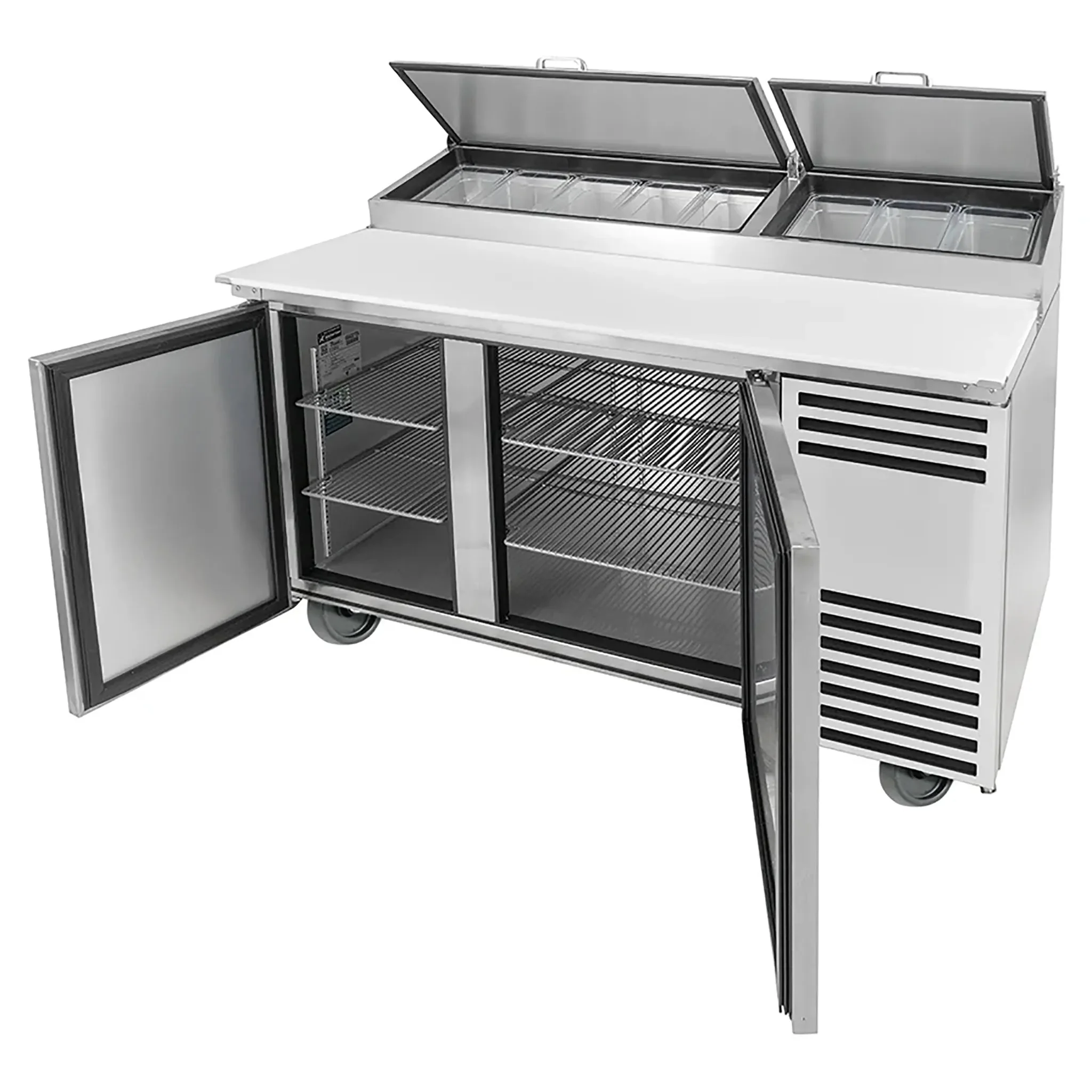 True TPP-AT-60-HC Double Door 60" Refrigerated Pizza Prep Table - Various Configurations - Image 4