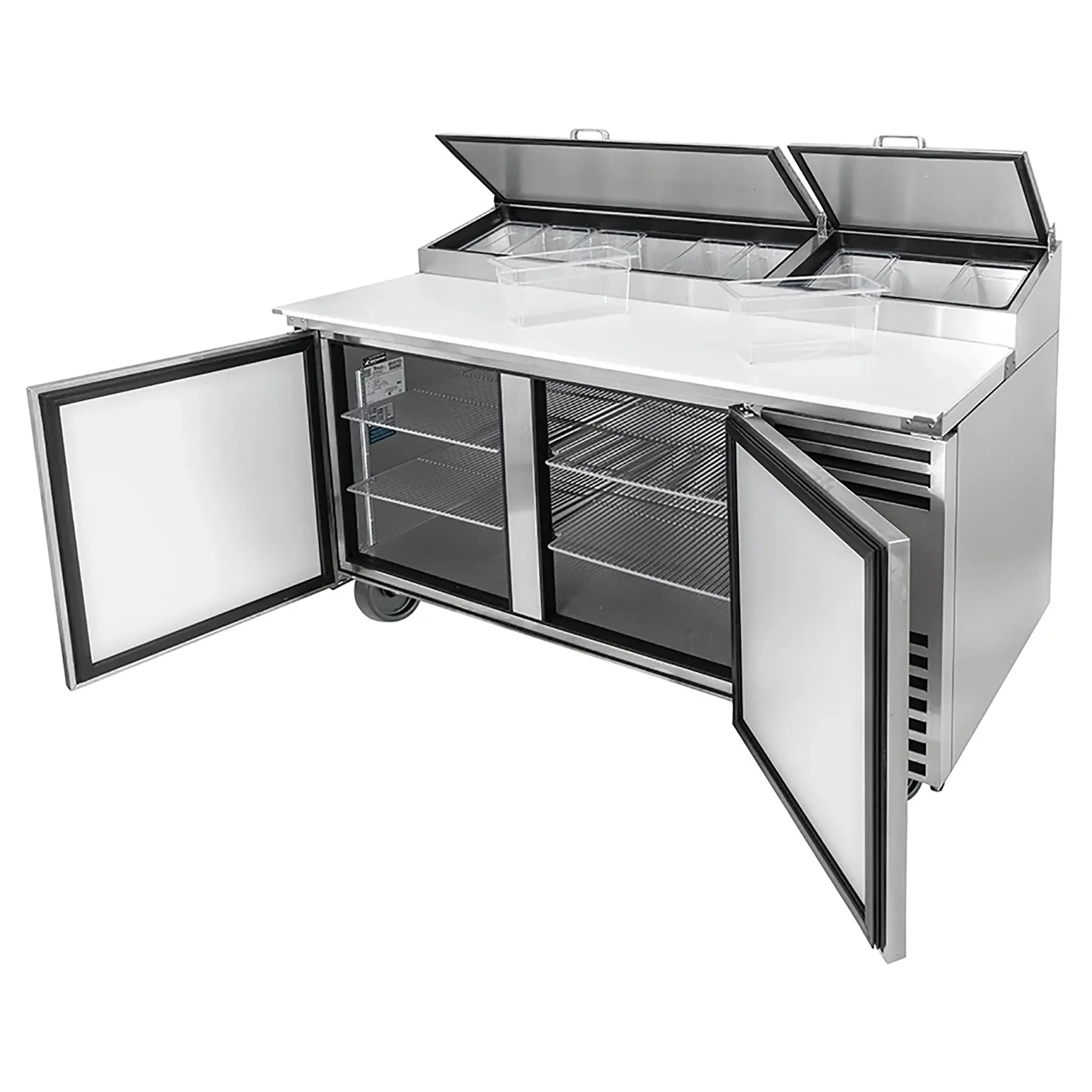 True TPP-AT-67-HC Double Door 67" Refrigerated Pizza Prep Table - Various Configurations - Image 5