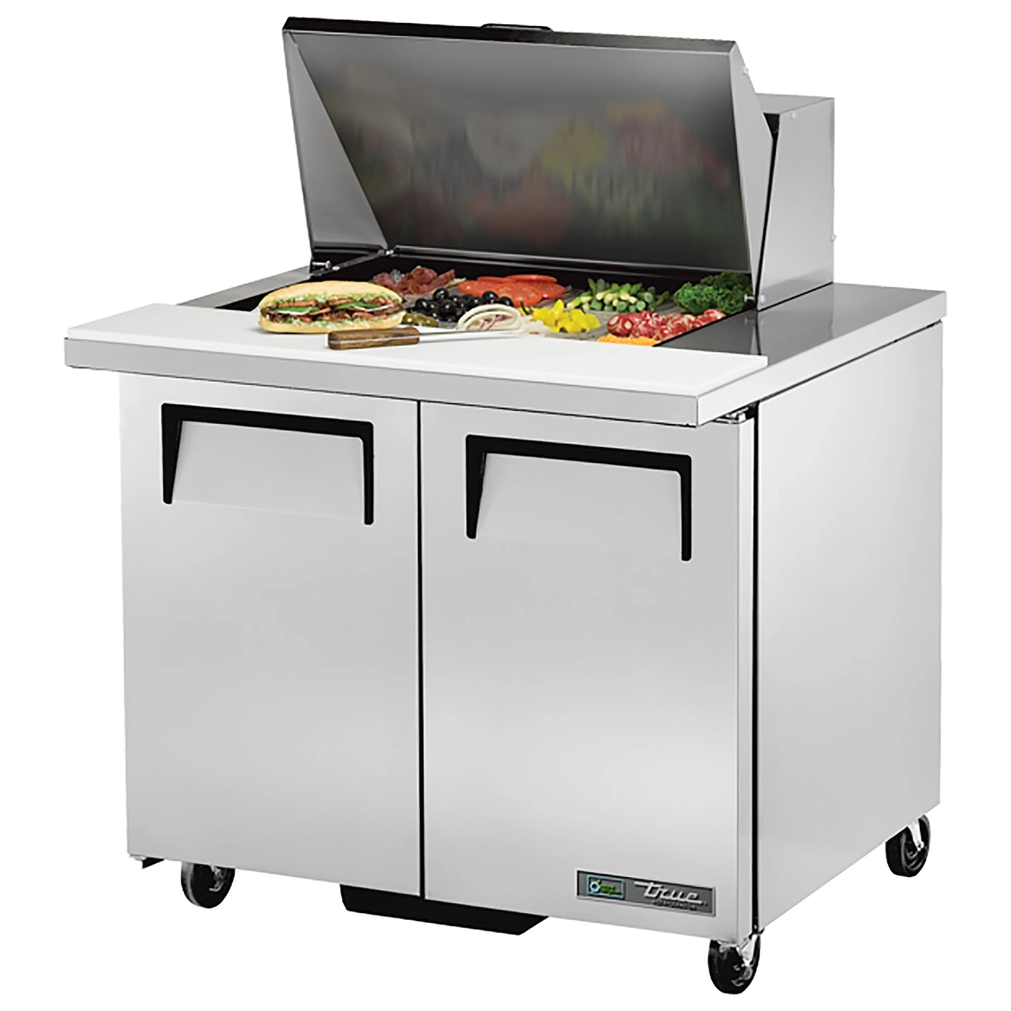 True TSSU-36-12M-B-HC Double Door 36" Refrigerated Mega Top Sandwich Prep Table