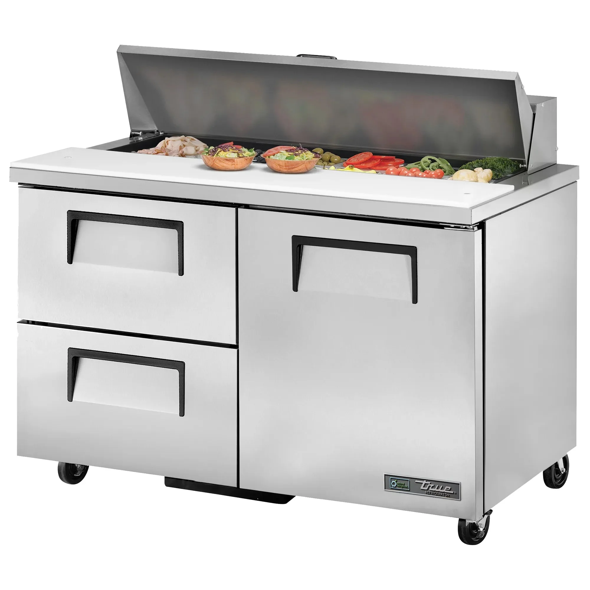 True TSSU-48-12-HC Double Door 48" Refrigerated Sandwich Prep Table - Various Configurations - Image 2