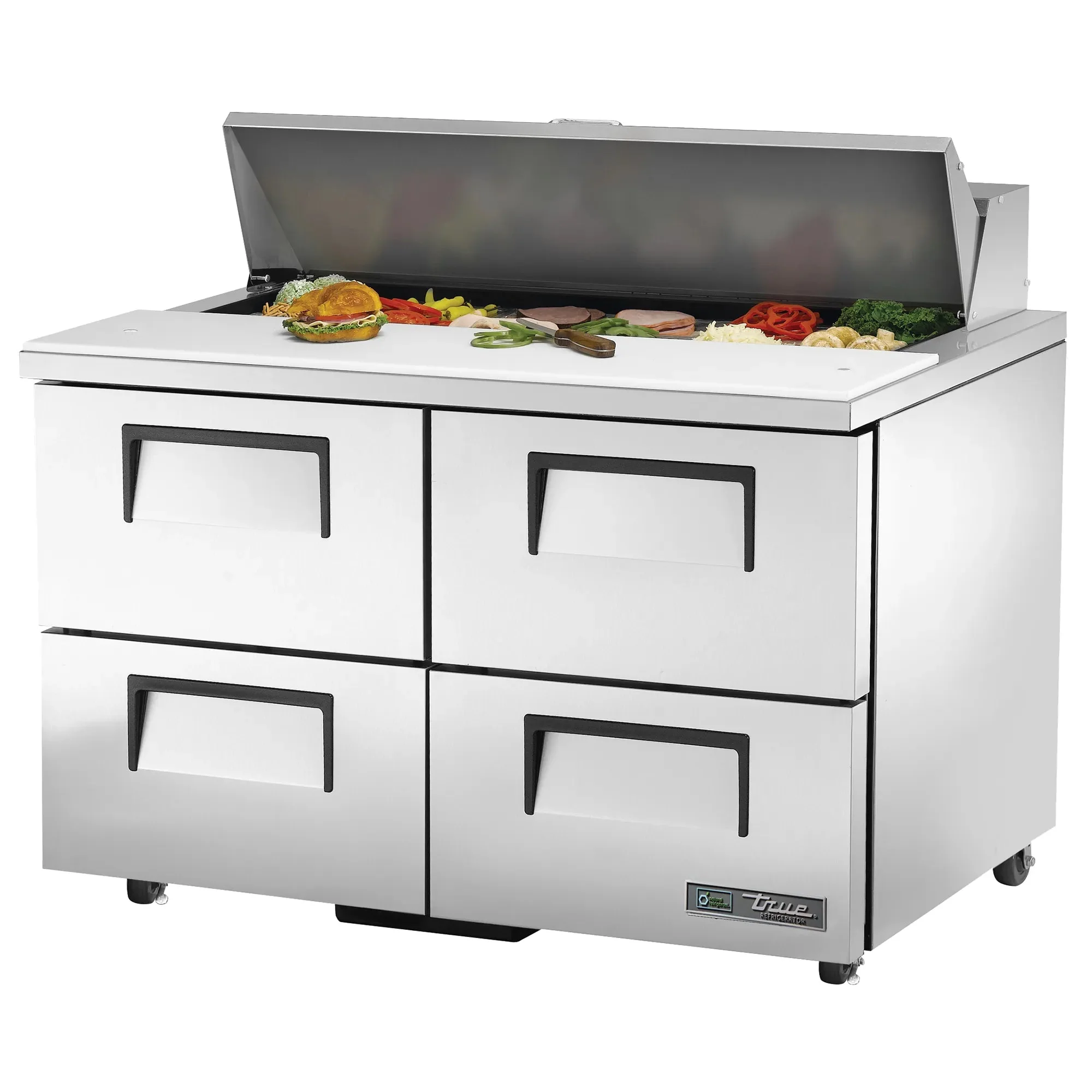 True TSSU-48-12-HC Double Door 48" Refrigerated Sandwich Prep Table - Various Configurations - Image 3
