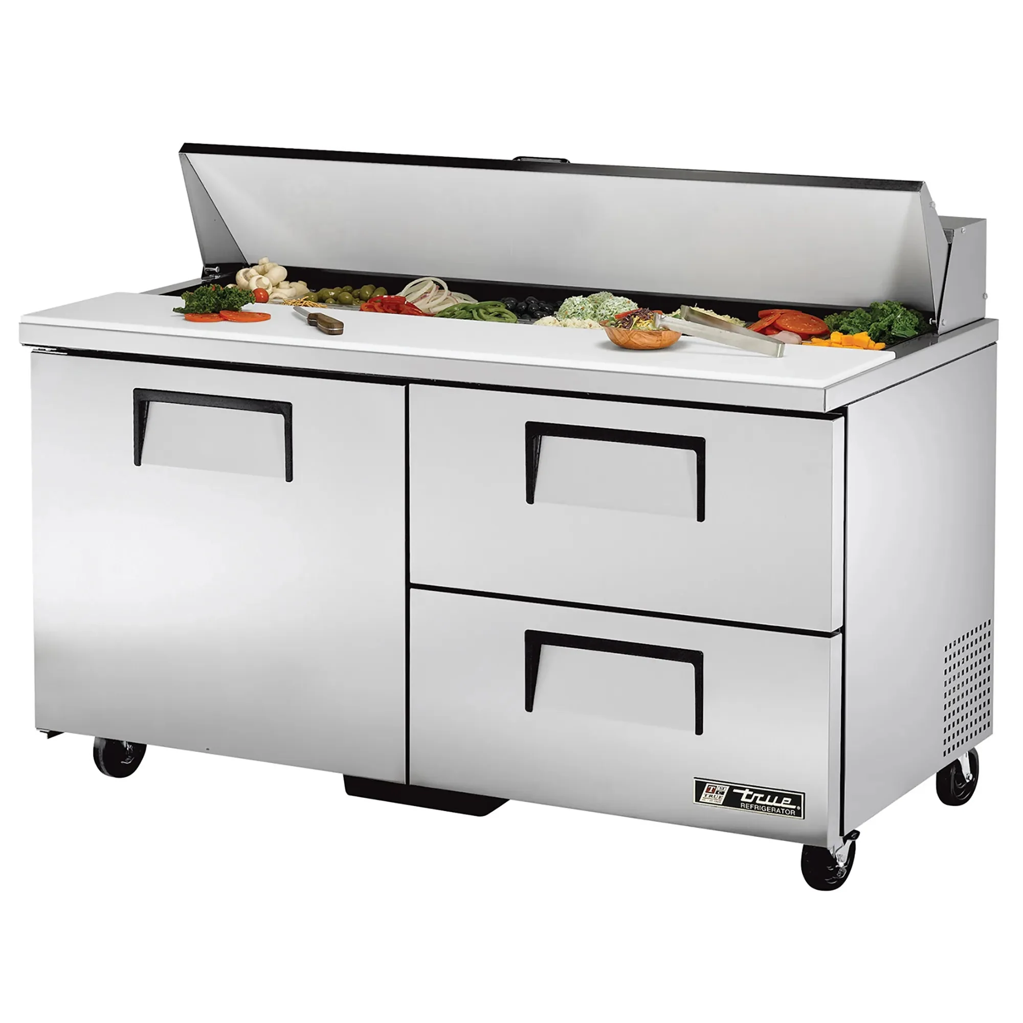 True TSSU-60-16-HC Double Door 60" Refrigerated Sandwich Prep Table - Various Configurations - Image 2