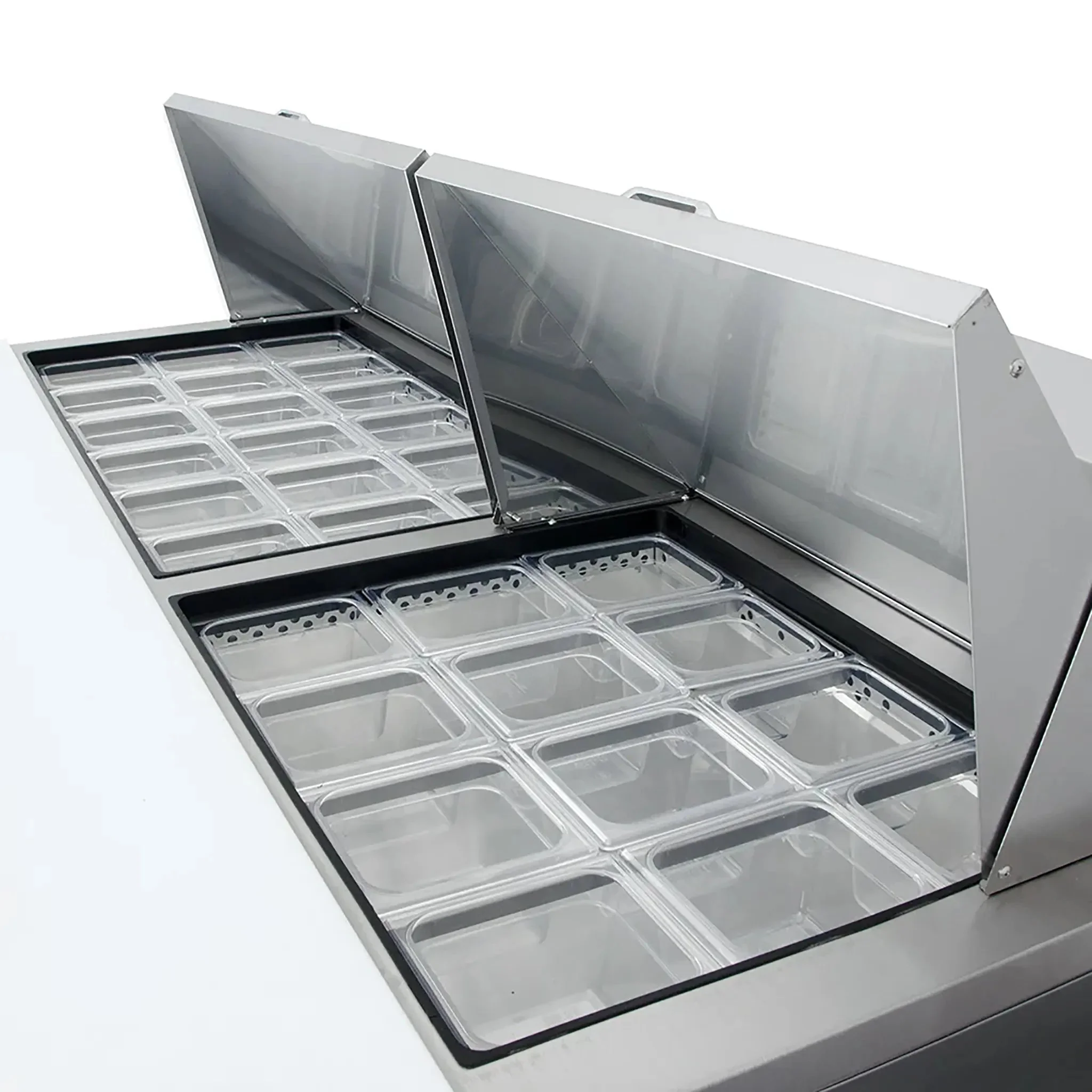 True TSSU-72-30M-B-ST-HC Triple Door 72" Refrigerated Mega Top Sandwich Prep Table - Various Configurations - Image 7