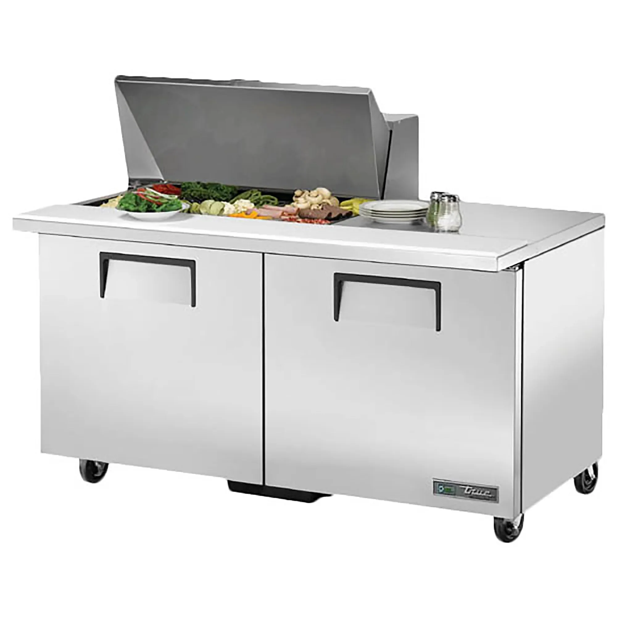 True TSSU-60-24M-B-ST-HC Double Door 60" Refrigerated Mega Top Sandwich Prep Table - Various Configurations - Image 3