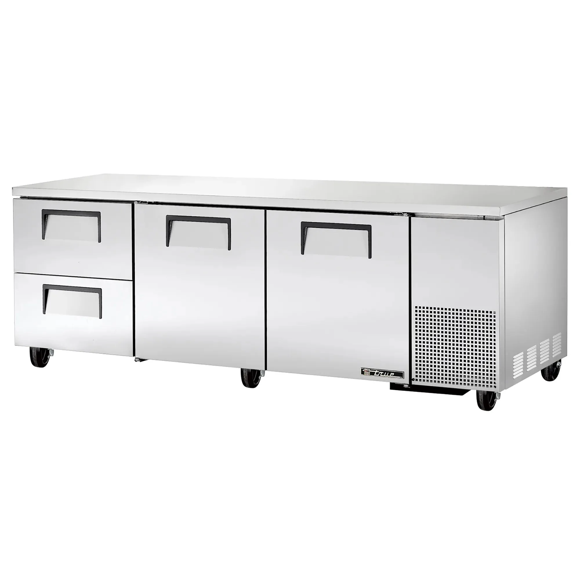 True TUC-93-HC Triple Door 93" Side Mounted Refrigerated Work Table - Various Configurations - Image 2