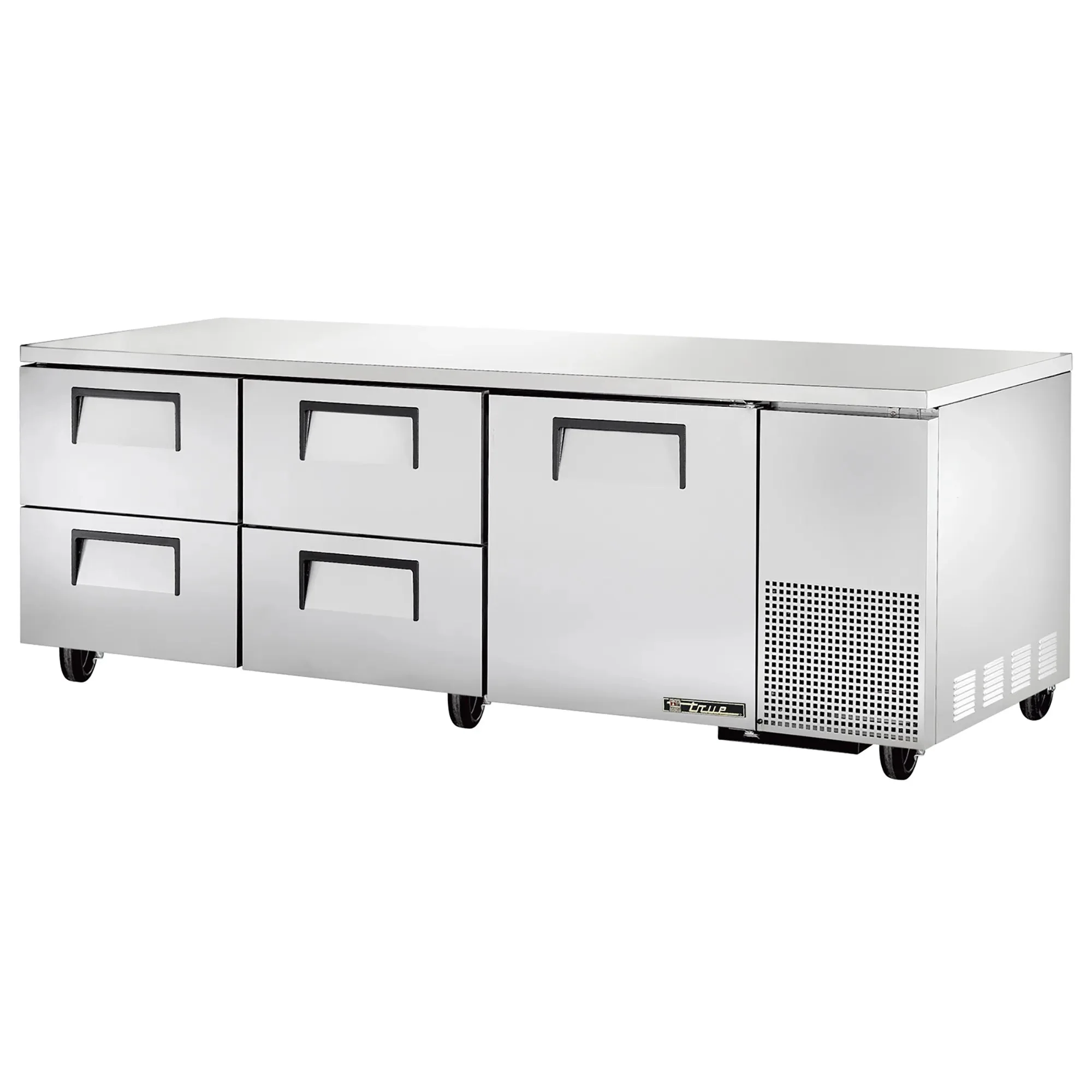 True TUC-93-HC Triple Door 93" Side Mounted Refrigerated Work Table - Various Configurations - Image 3