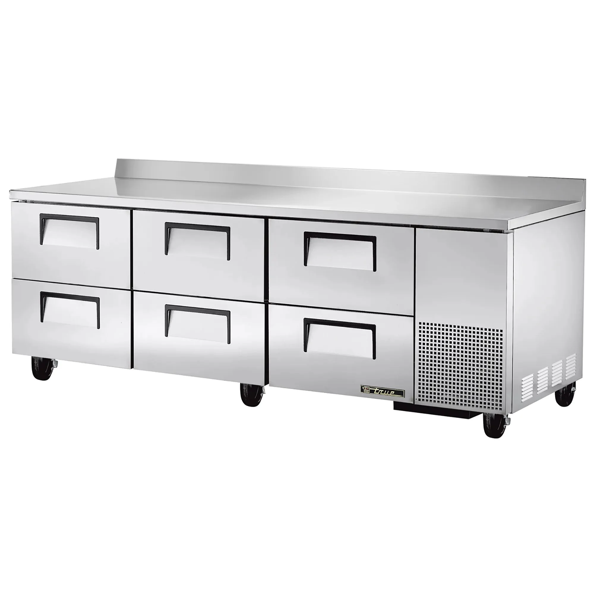 True TUC-93-HC Triple Door 93" Side Mounted Refrigerated Work Table - Various Configurations - Image 8