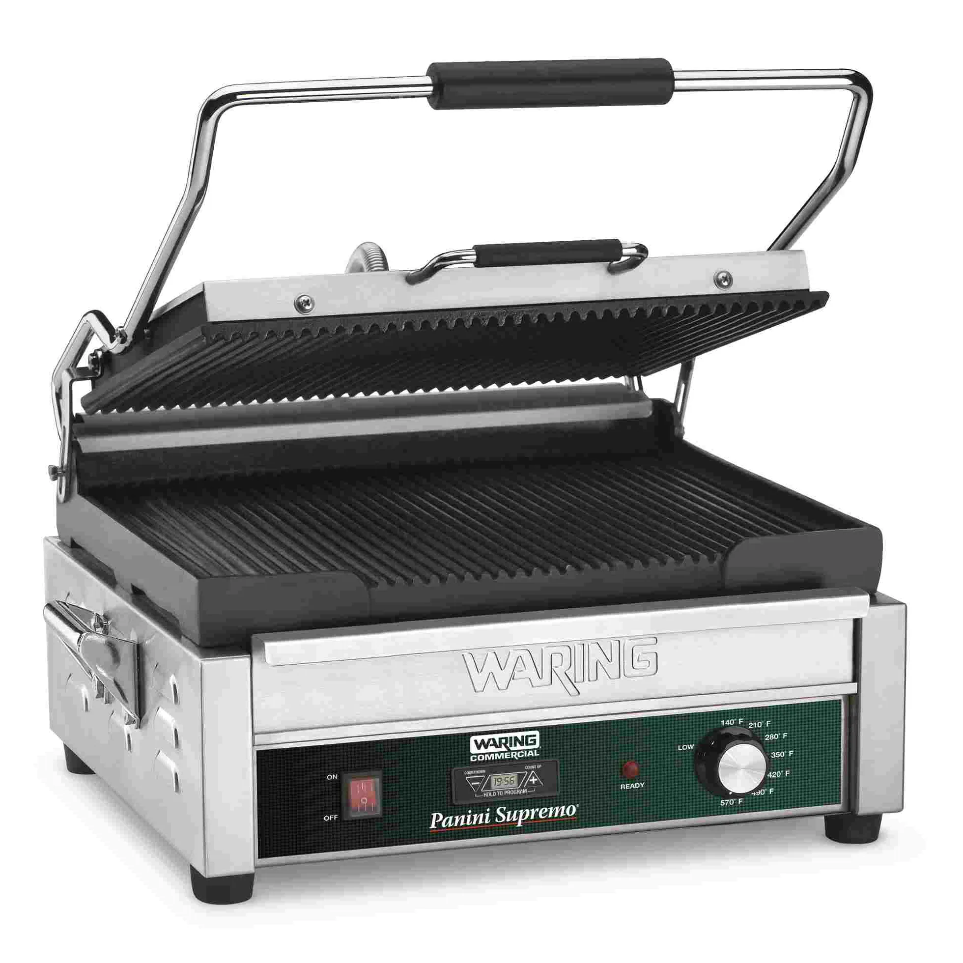 Waring WPG250T Medium Single 14.5" x 11" Press Panini Grill, 120V