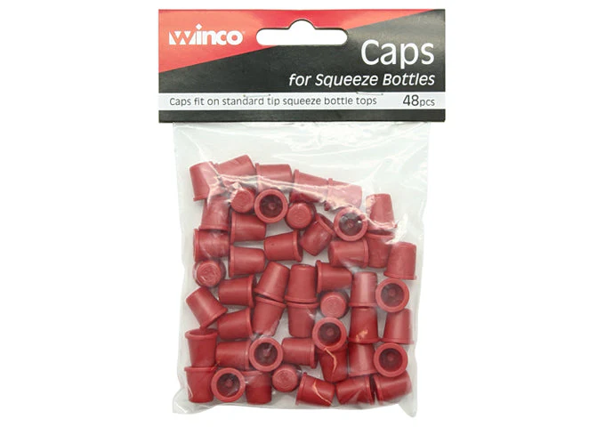 Winco Cover Cap for Squeeze Bottles - Pack of 48 - Image 3
