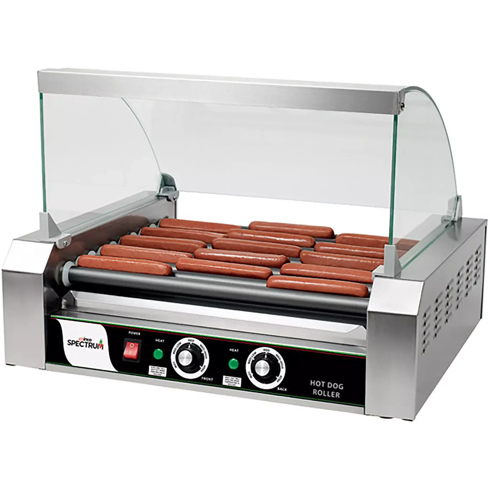 Winco EHDG-11R Spectrum RollRight™ - 11 Rollers, 30 Hot Dog Capacity - Image 3