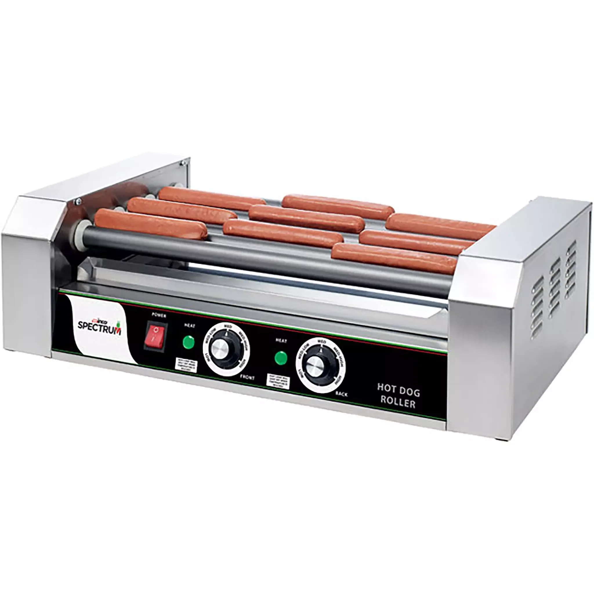 Winco EHDG-7R Spectrum RollRight™ - 7 Rollers, 18 Hot Dog Capacity - Image 3