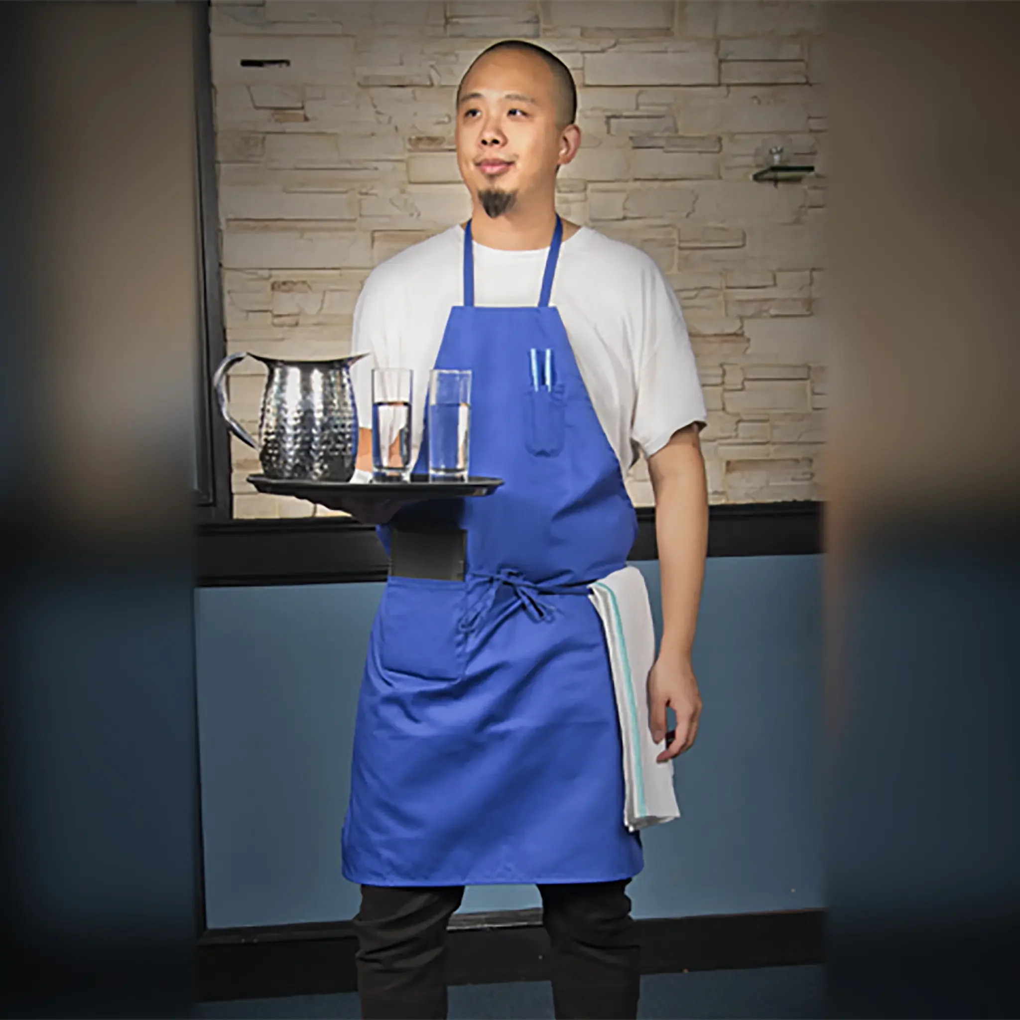 Winco Full-Length Bib Apron With Pockets - Various Colours - Image 6