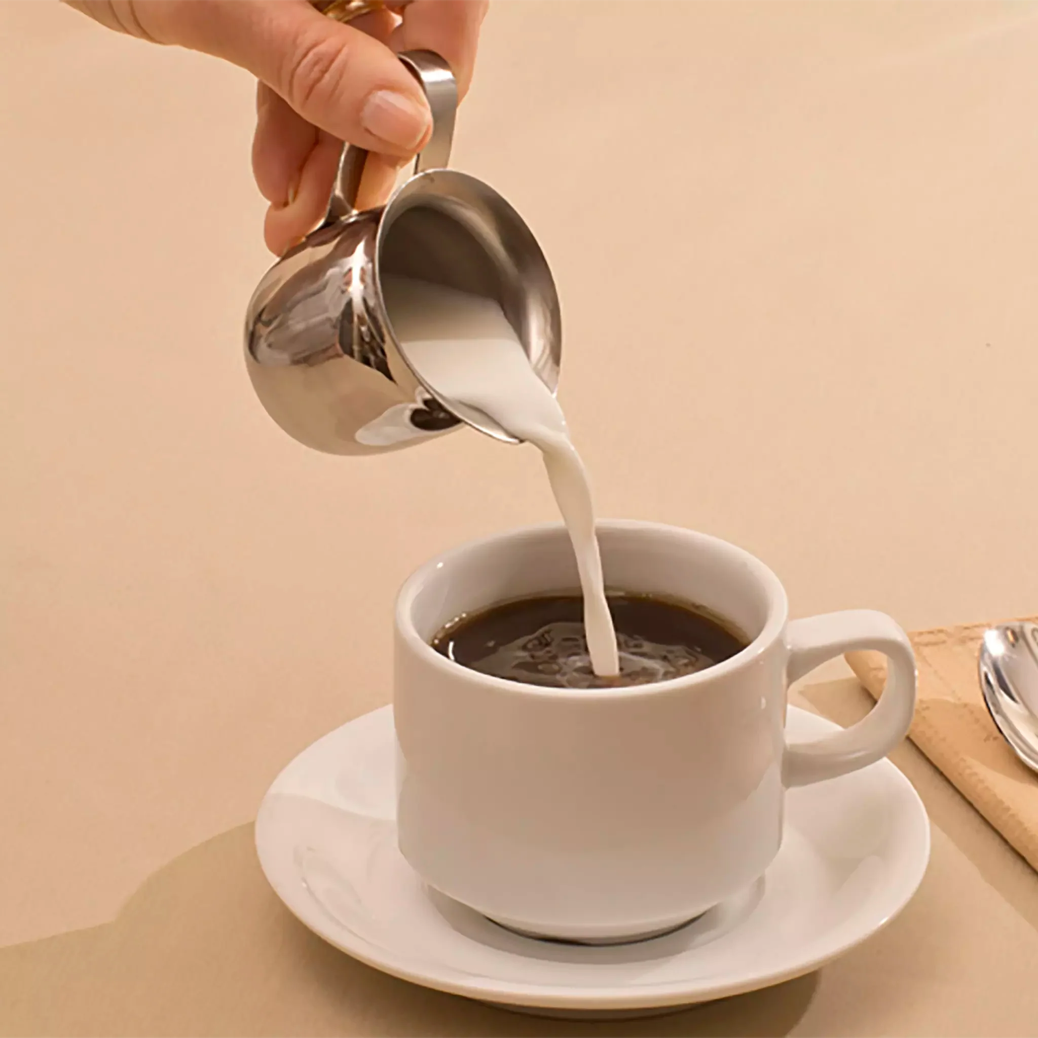 Winco Stainless Steel Bell Creamer - Image 4