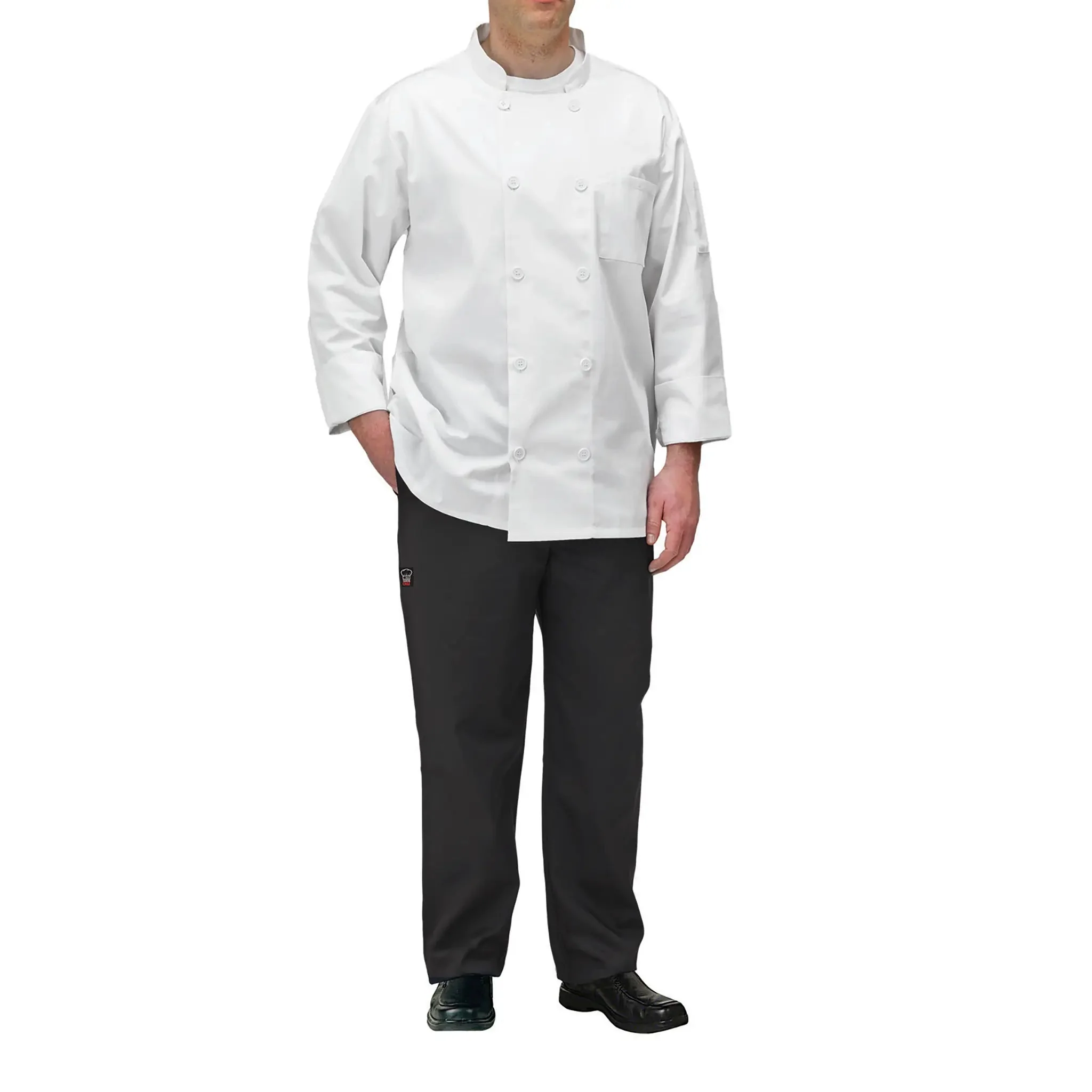 Winco White Universal Fit Chef Jacket - Various Sizes - Image 3